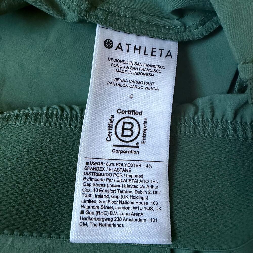 *NWT Athleta Vienna Cargo Pants Green Size 4 Athletic Travel Stretch - Picture 8 of 11